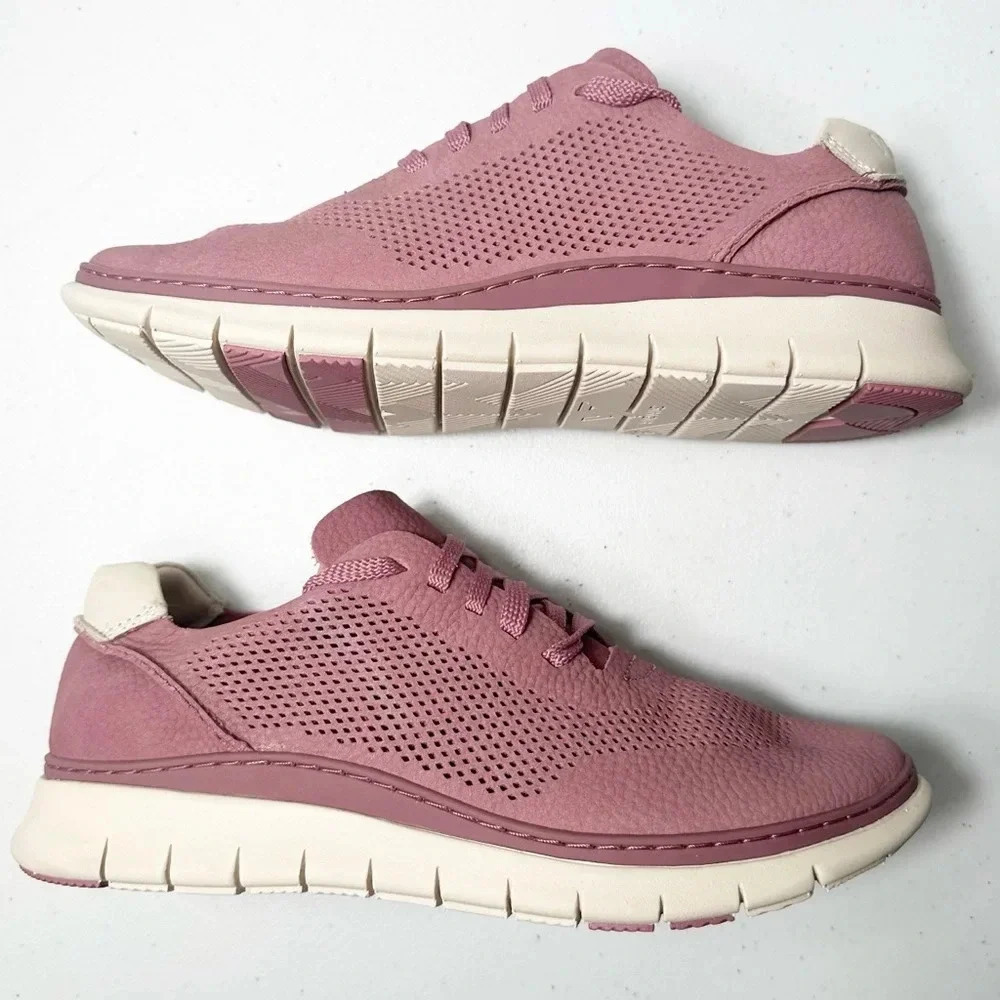 Vionic Fresh Joey Casual Lace Up Sneaker Shoes Mauve Pink Nubuck Size 6.5 Women - Picture 7 of 10